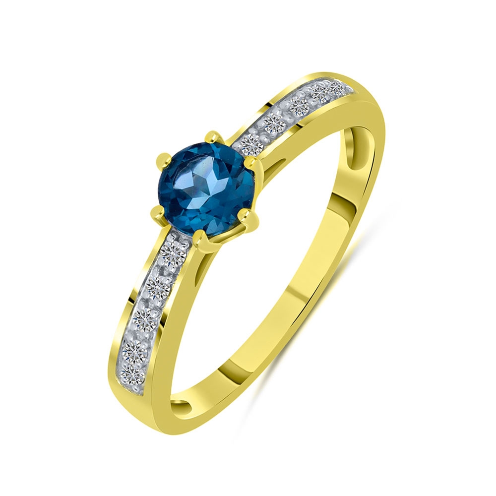 Inel din aur galben cu pietre Diamant, Topaz London