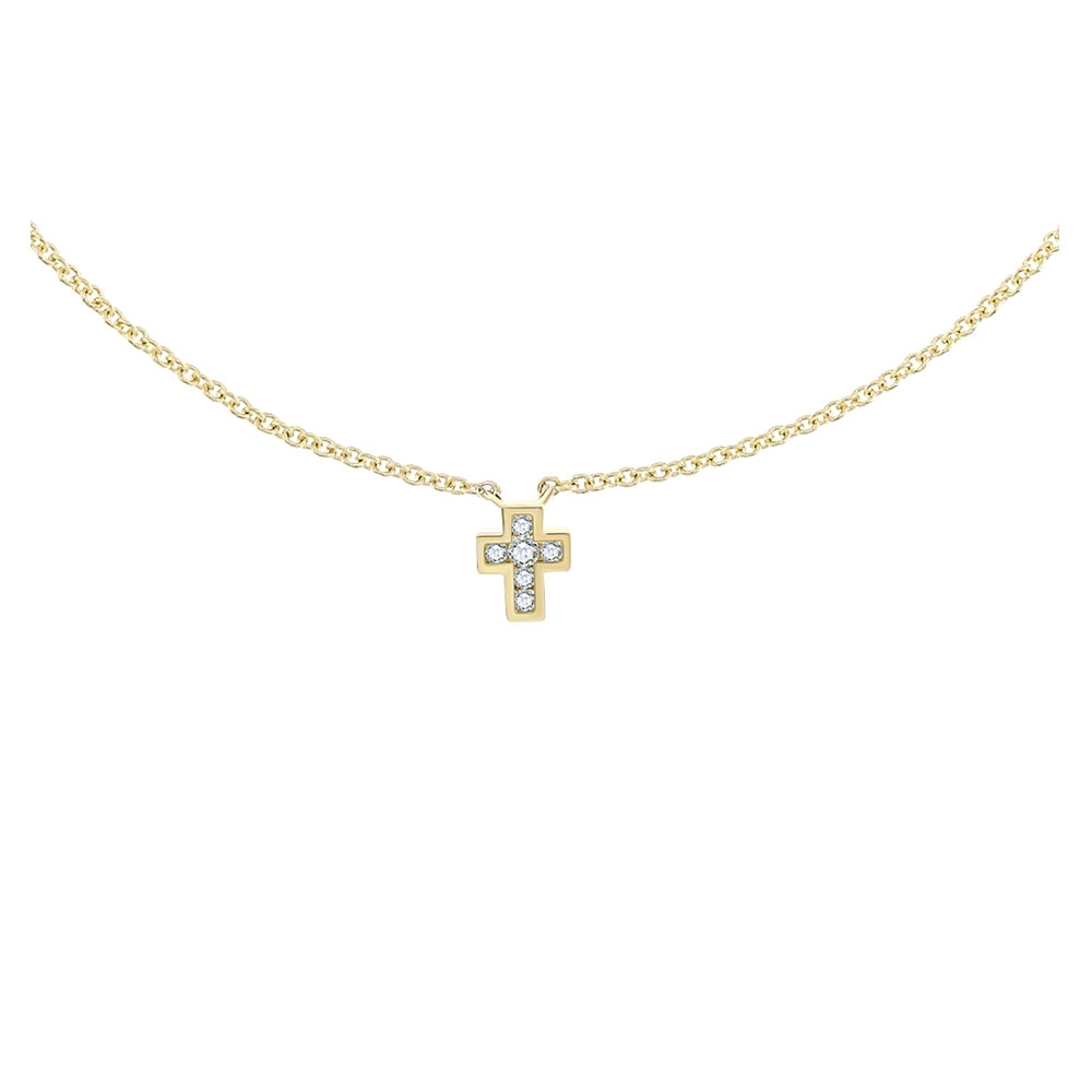 Colier din aur galben cu pietre Diamant