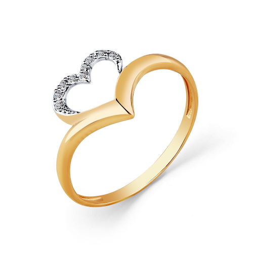 Inel din aur roșu cu pietre Cubic zirconia