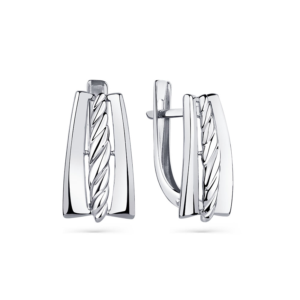 Cercei din aur alb cu pietre Cubic Zirconia Incolor
