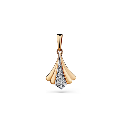 Pandantiv din aur roșu cu pietre Cubic Zirconia Incolor