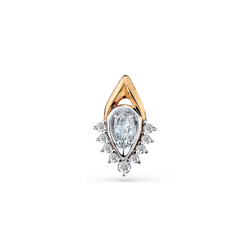Pandantiv din aur roșu cu pietre Cubic Zirconia Incolor