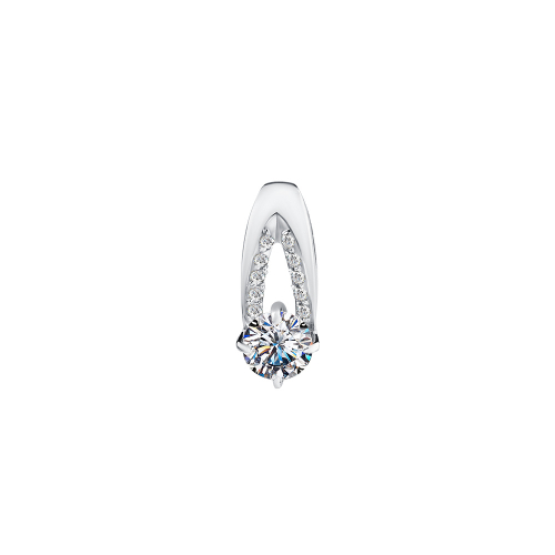 Pandantiv din aur alb cu pietre Cubic Zirconia Incolor