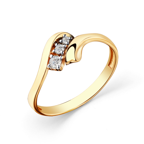 Inel din aur roșu cu pietre Cubic Zirconia Incolor