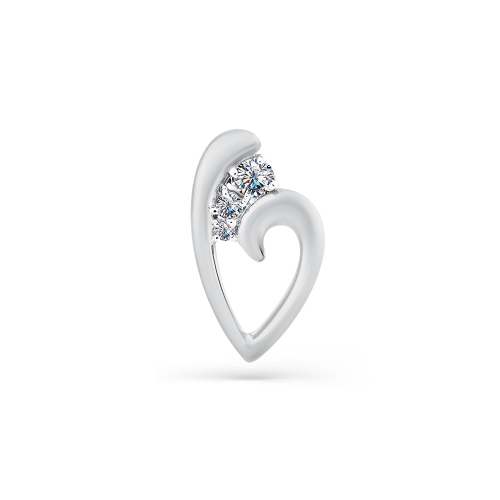 Pandantiv din aur alb cu pietre Cubic Zirconia Incolor