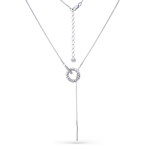 Colier din aur alb cu pietre Cubic zirconia