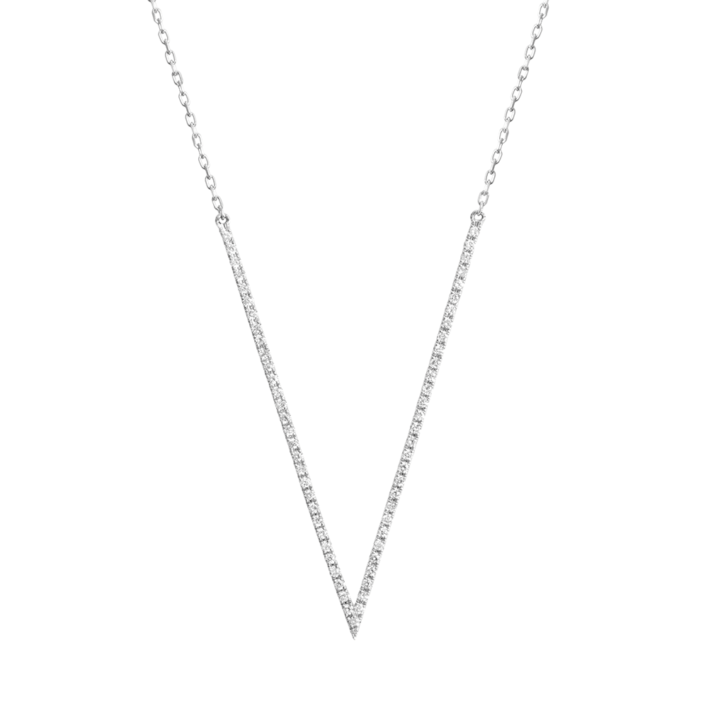 Colier din aur alb cu pietre Diamant