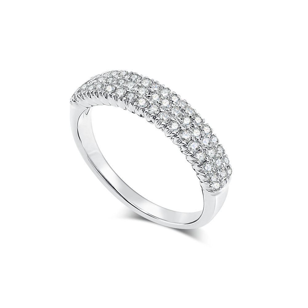 Inel din aur alb cu pietre Diamant