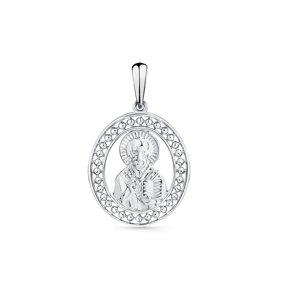 Iconiță din aur alb fără pietre