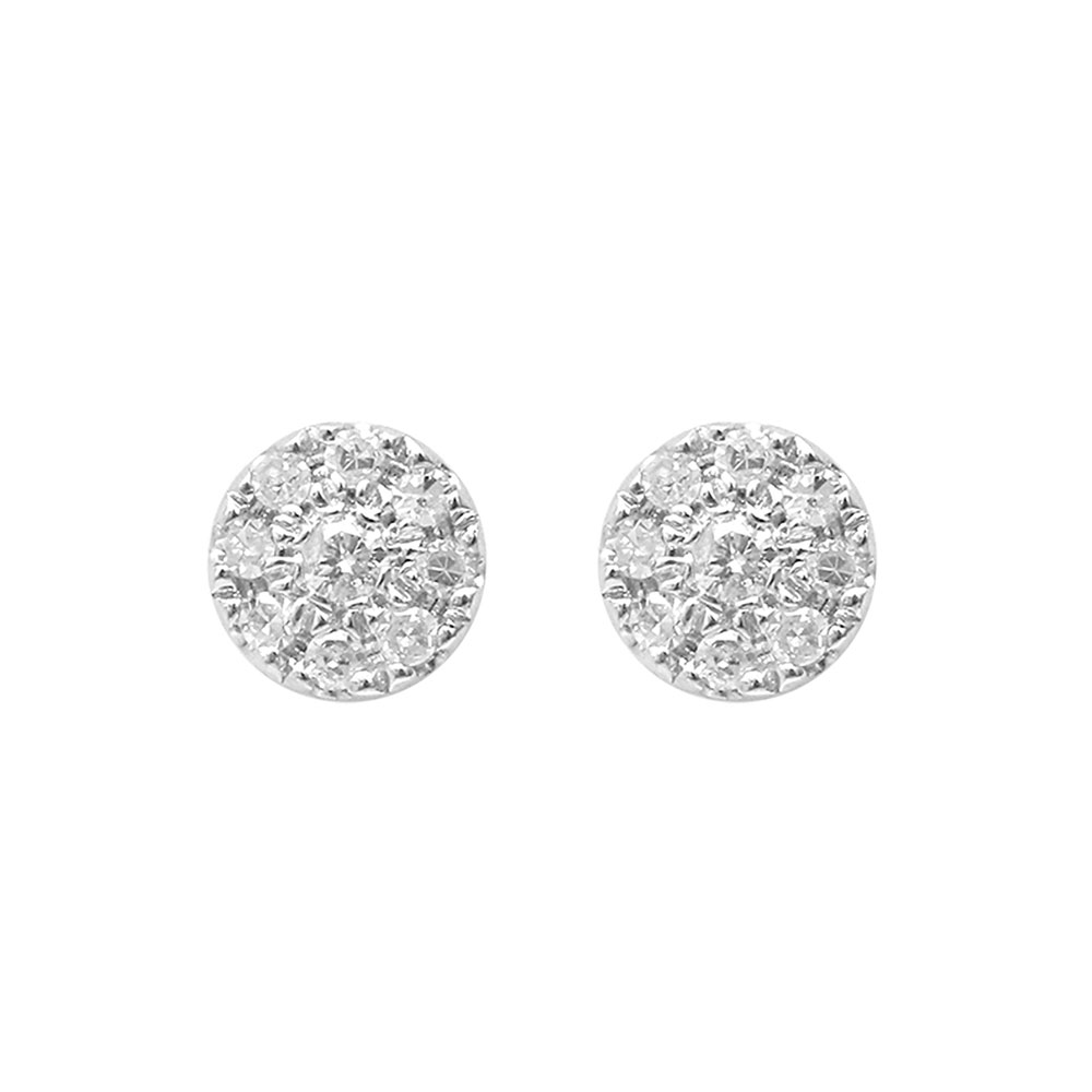 Cercei Pusete din aur alb cu pietre Diamant