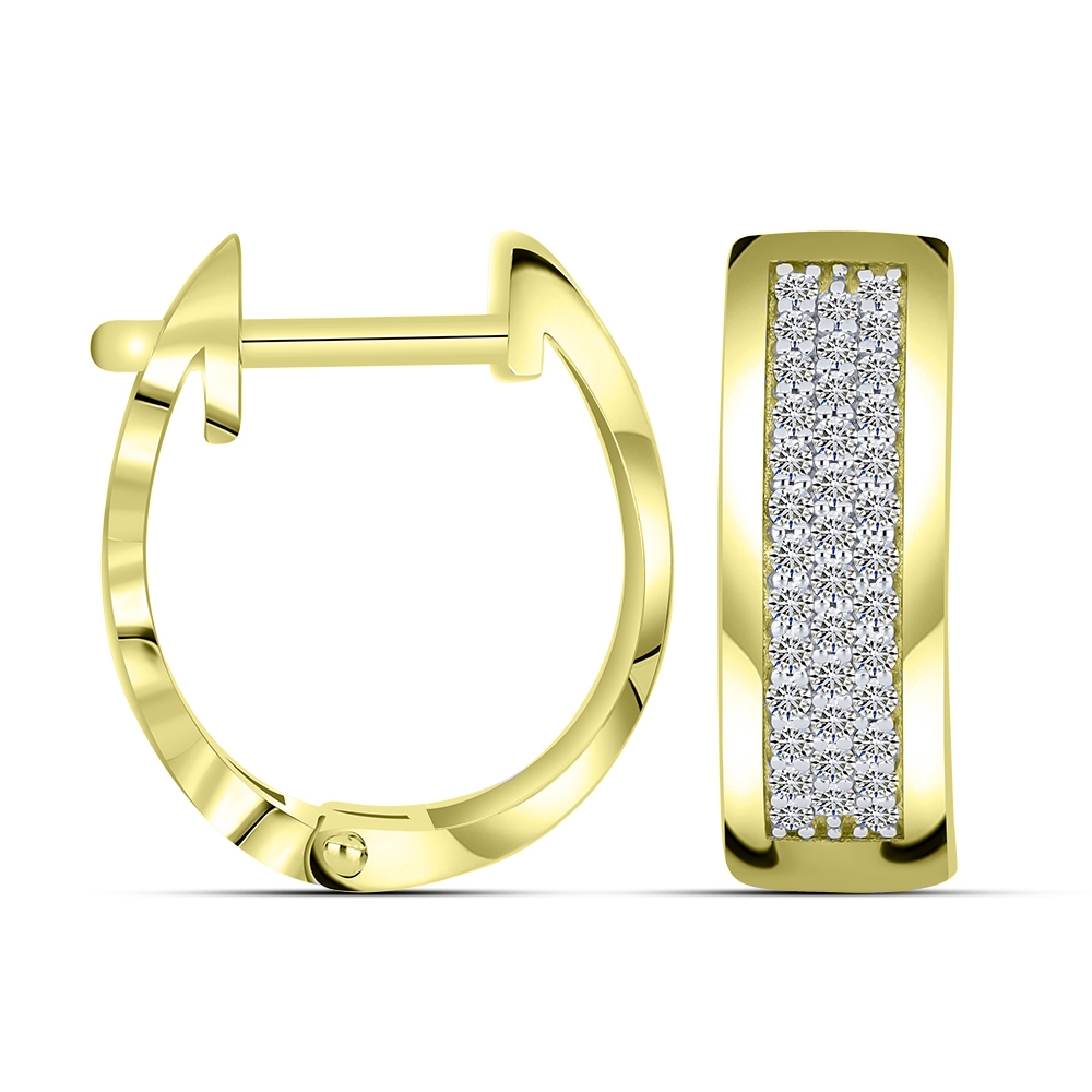Cercei Creole din aur galben cu pietre Diamant