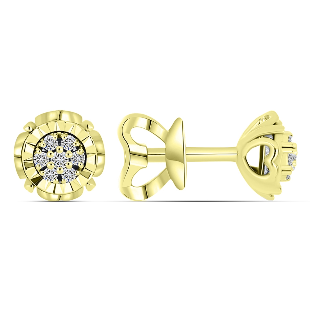 Cercei Pusete din aur galben cu pietre Diamant