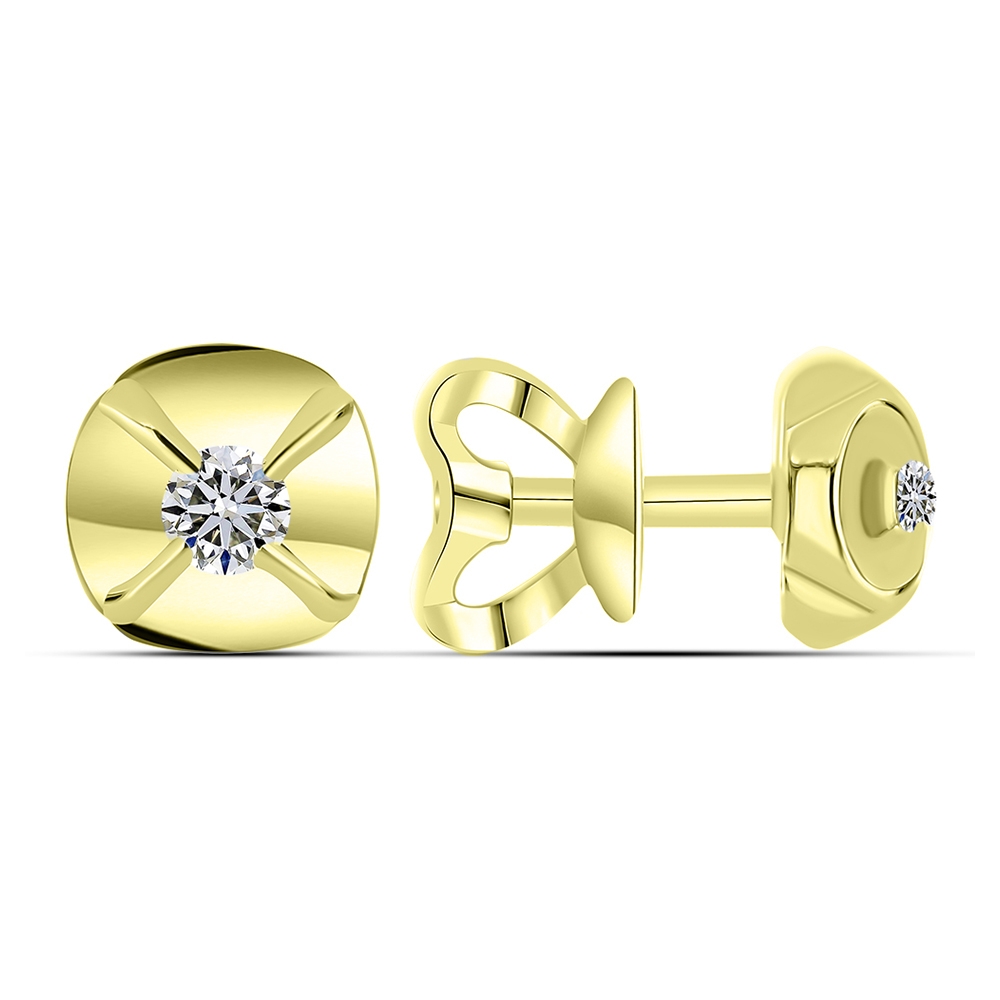 Cercei Pusete din aur galben cu pietre Diamant