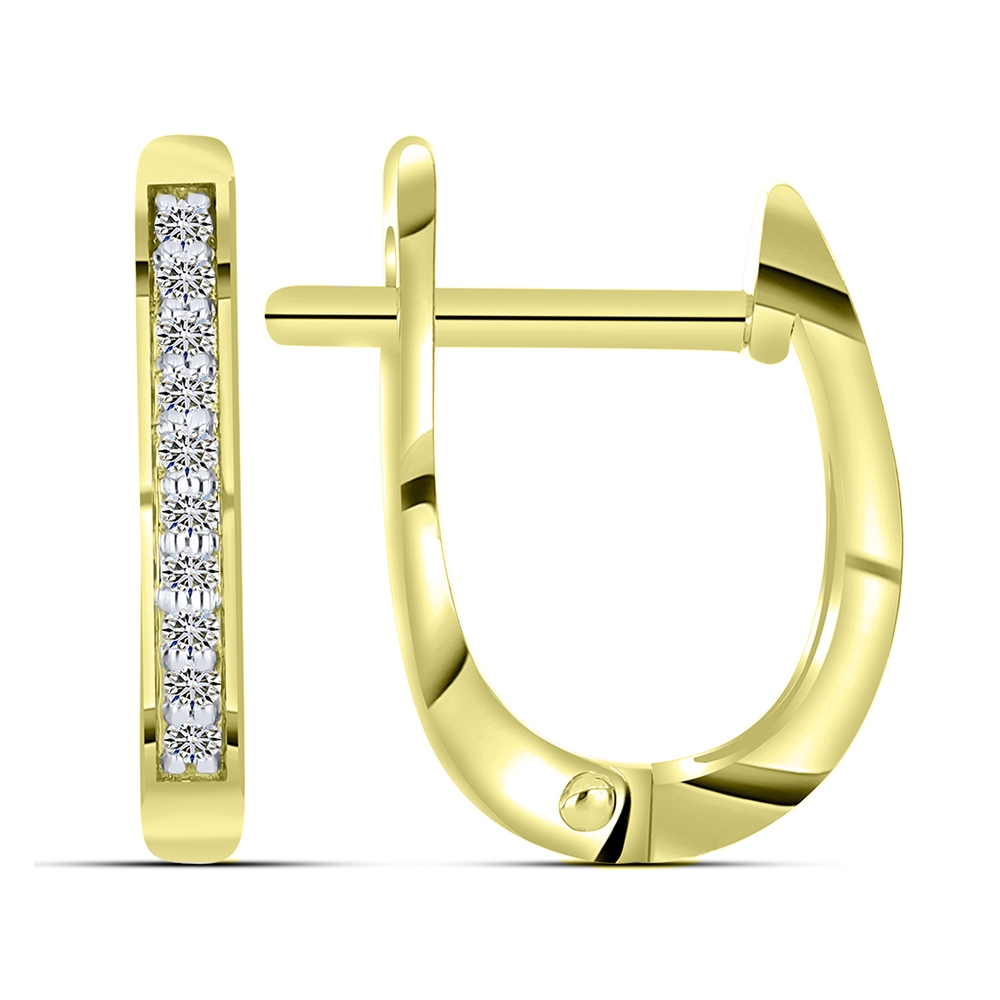 Cercei din aur galben cu pietre Diamant