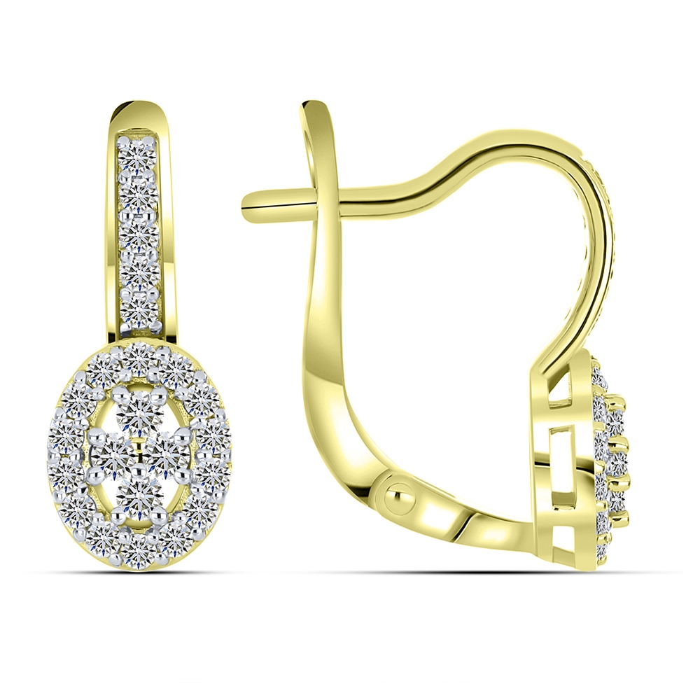 Cercei din aur galben cu pietre Diamant