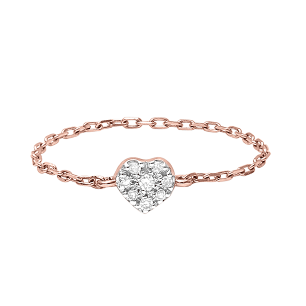 Inel din aur roz cu pietre Diamant