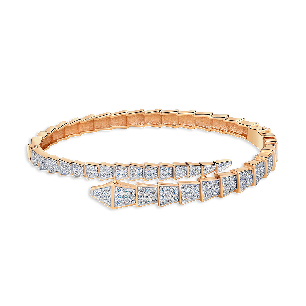 Brățară din aur roșu cu pietre Cubic Zirconia Incolor