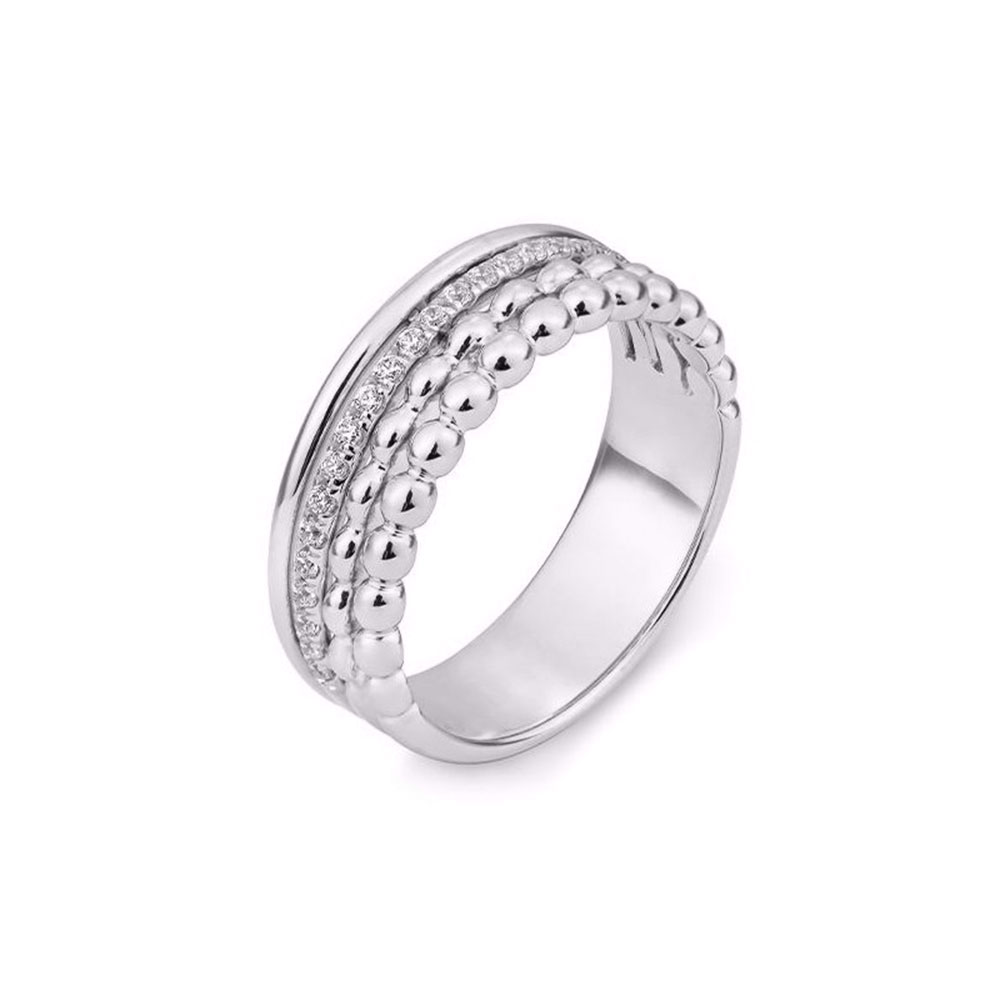 Inel din aur alb cu pietre Diamant