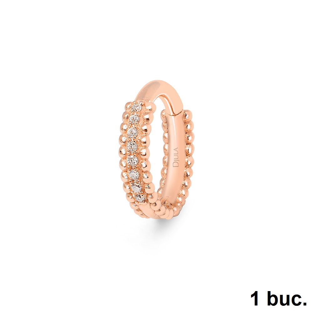 Cercel din aur roz cu pietre Diamant