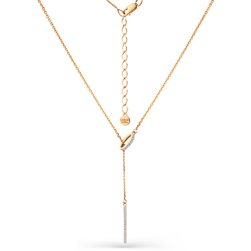 Colier din aur roșu cu pietre Cubic zirconia