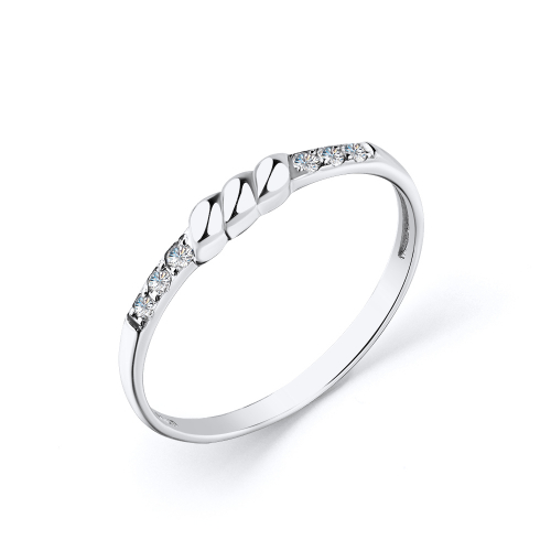 Inel din aur alb cu pietre Cubic zirconia