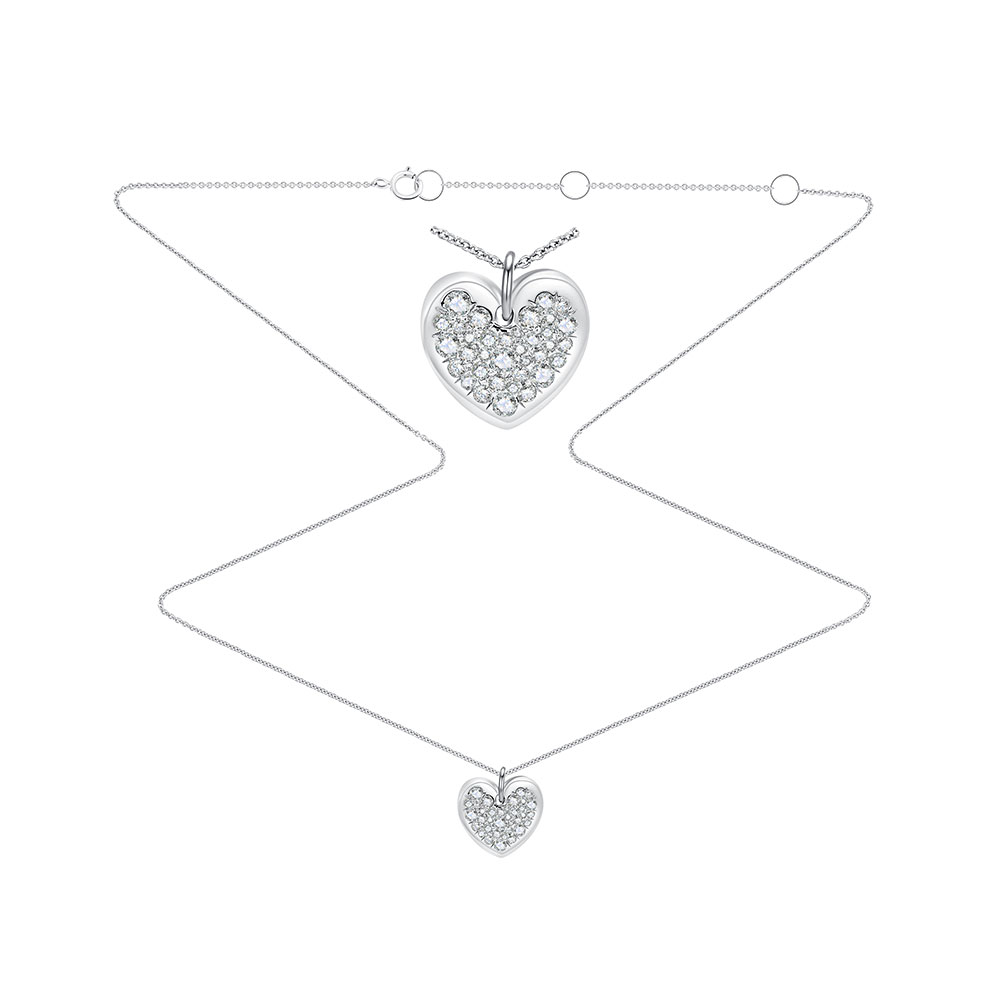Colier din aur alb cu pietre Diamant