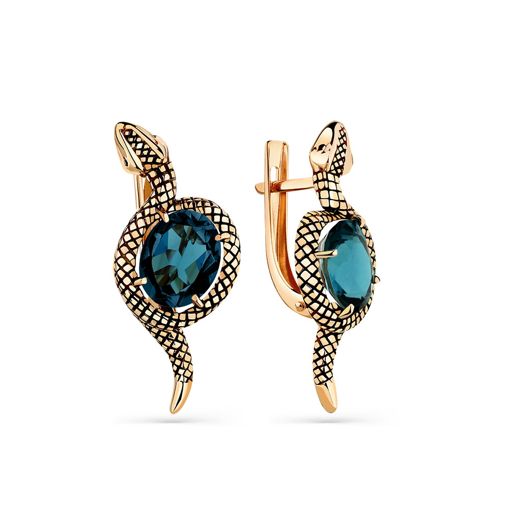 Cruce din aur roșu cu pietre Cubic zirconia, Topaz London
