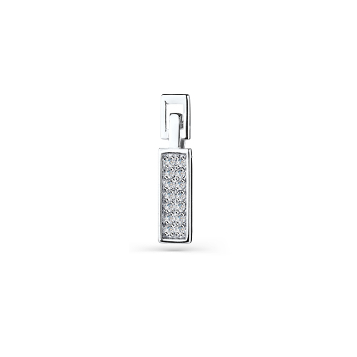 Pandantiv din aur alb cu pietre Cubic zirconia
