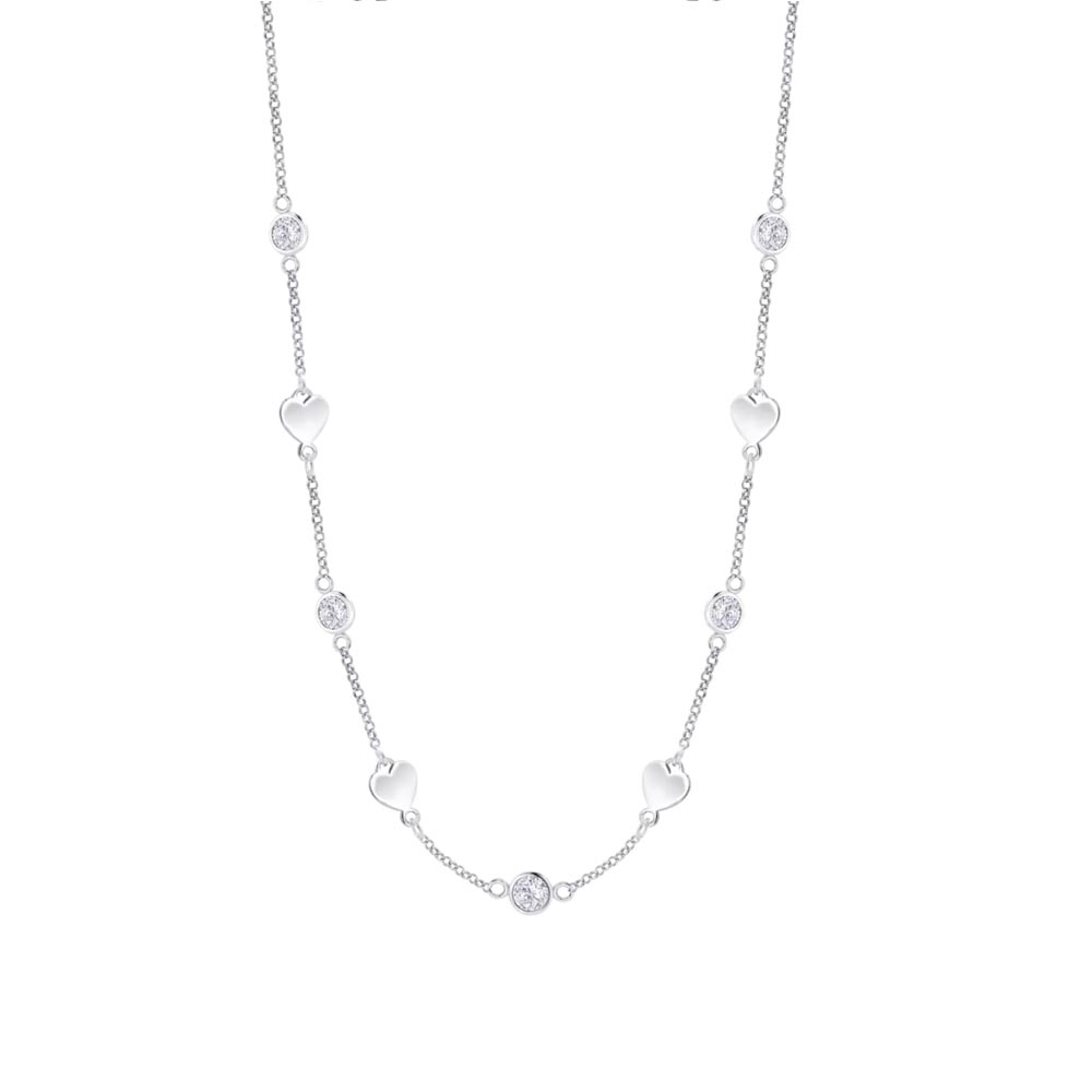 Colier din argint  cu pietre Cubic Zirconia Incolor