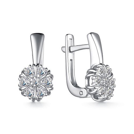 Cercei din argint  cu pietre Cubic Zirconia Incolor