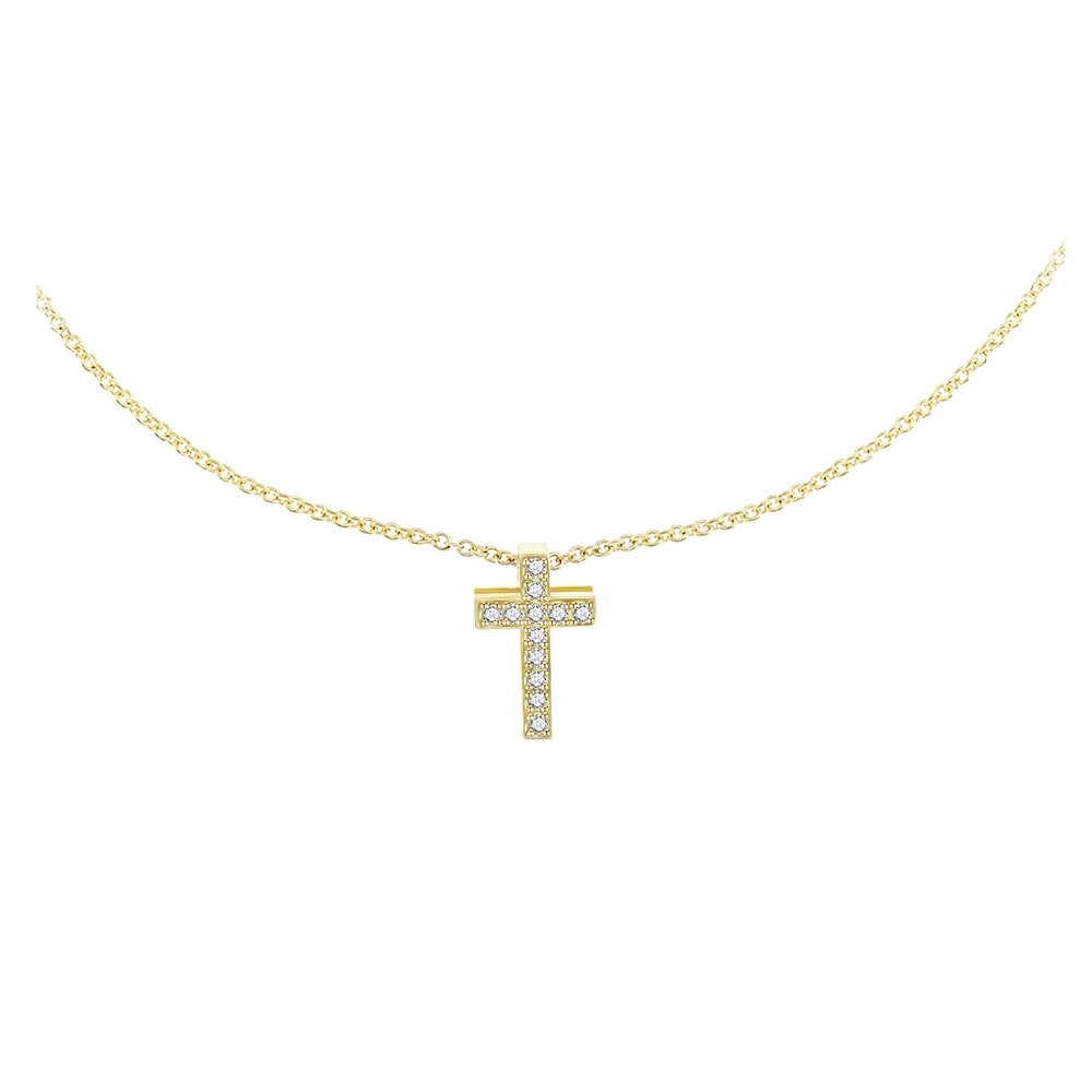 Colier din aur galben cu pietre Diamant