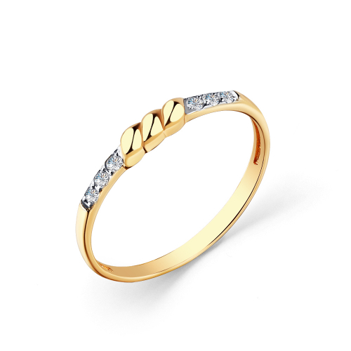 Inel din aur roșu cu pietre Cubic zirconia