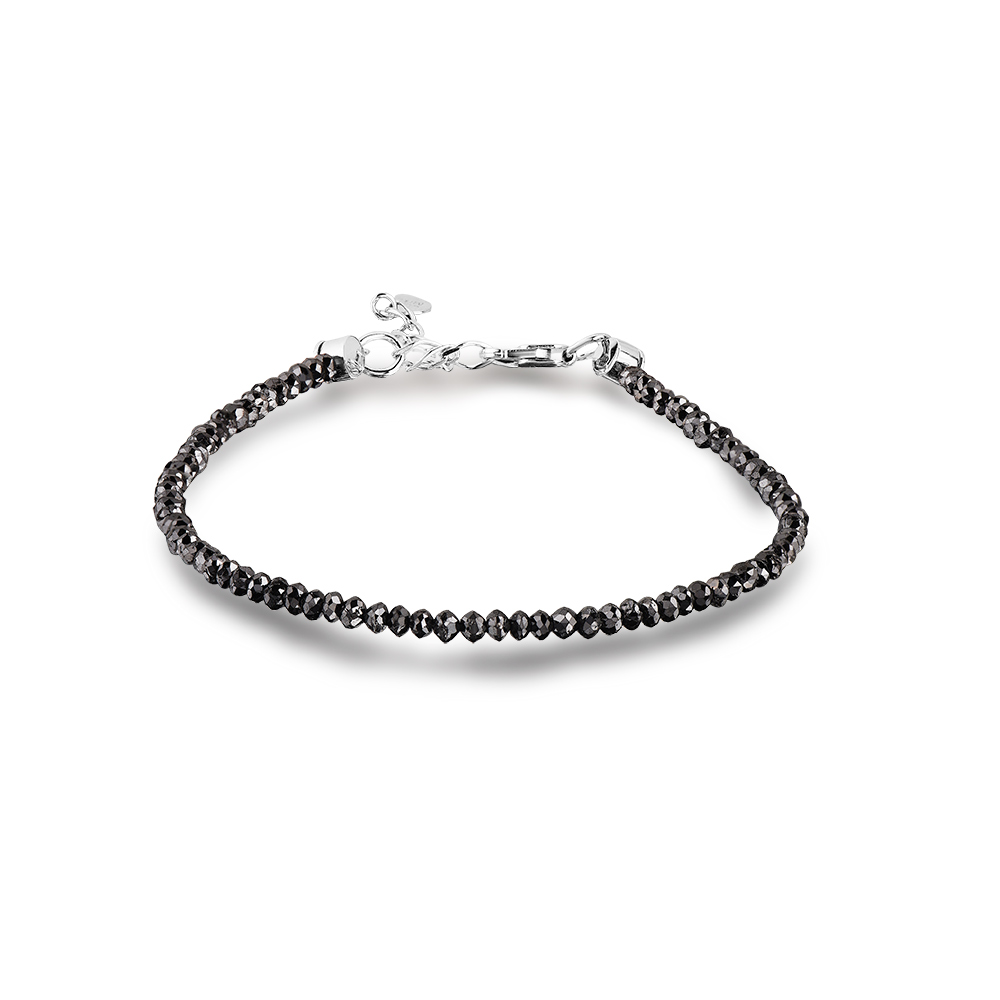 Brățară din aur alb cu pietre Diamant negru