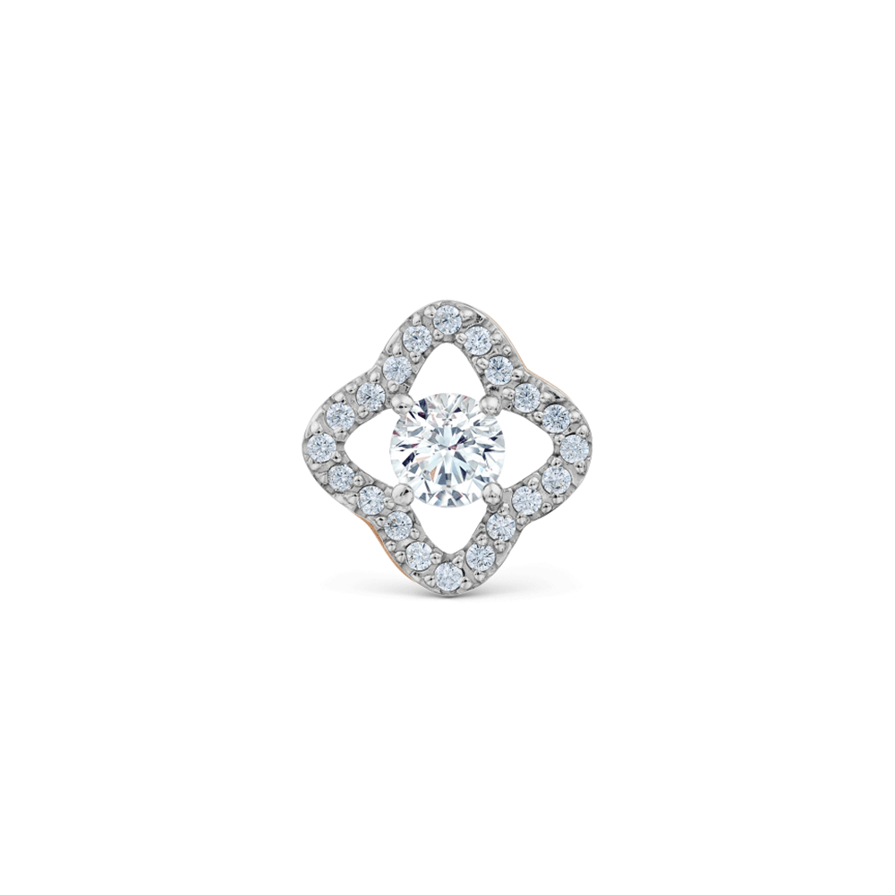 Pandantiv din aur roșu cu pietre Cubic Zirconia Incolor