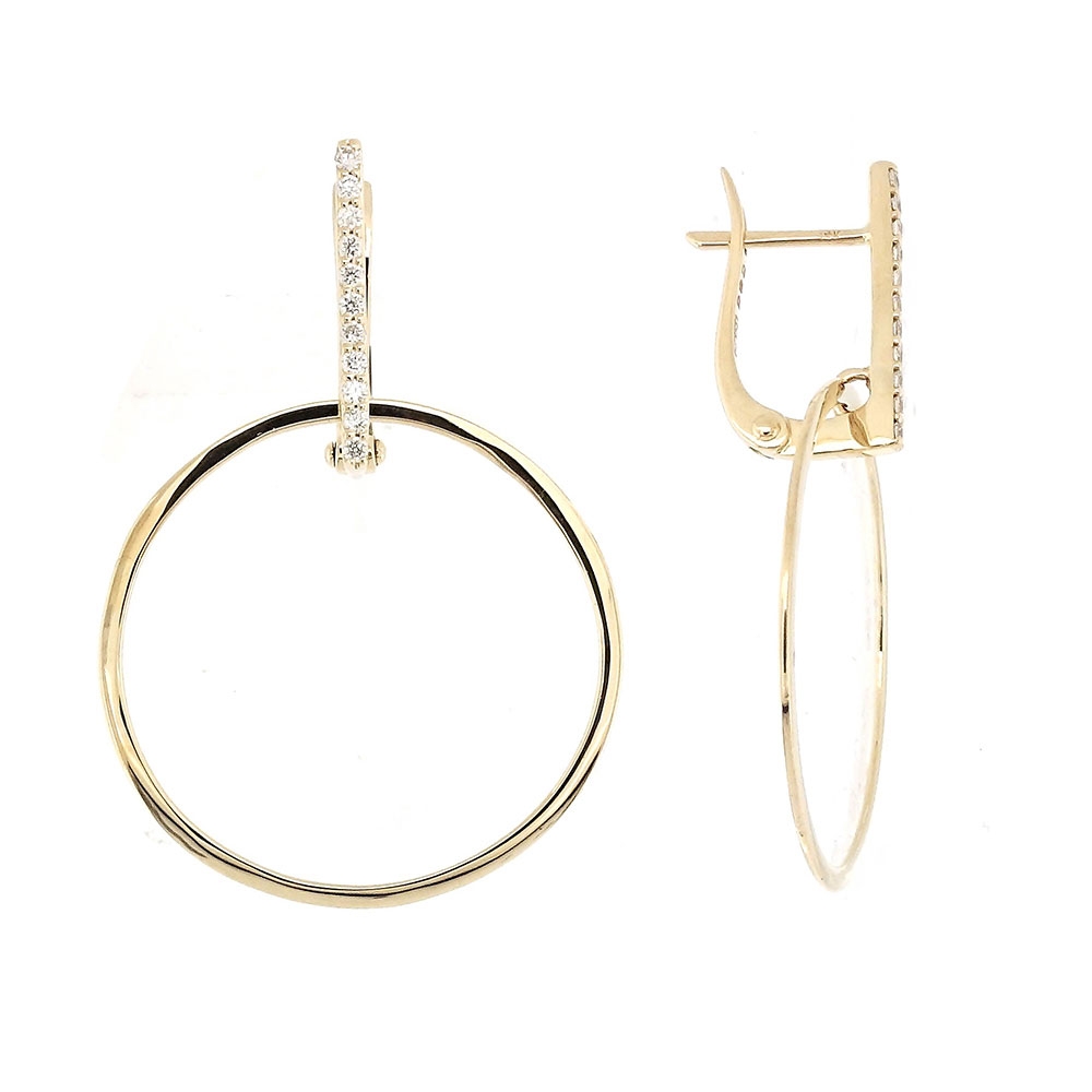 Cercei Suspendați din aur galben cu pietre Diamant