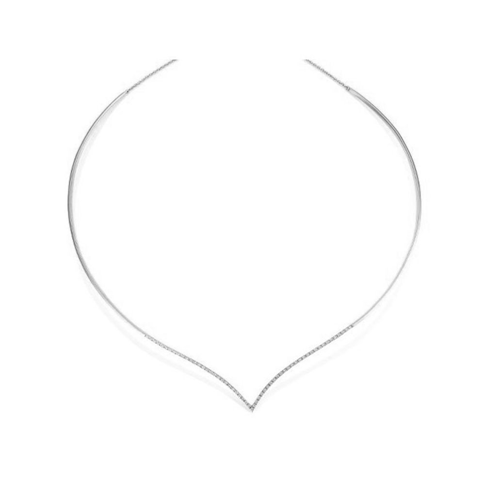 Colier din aur alb cu pietre Diamant