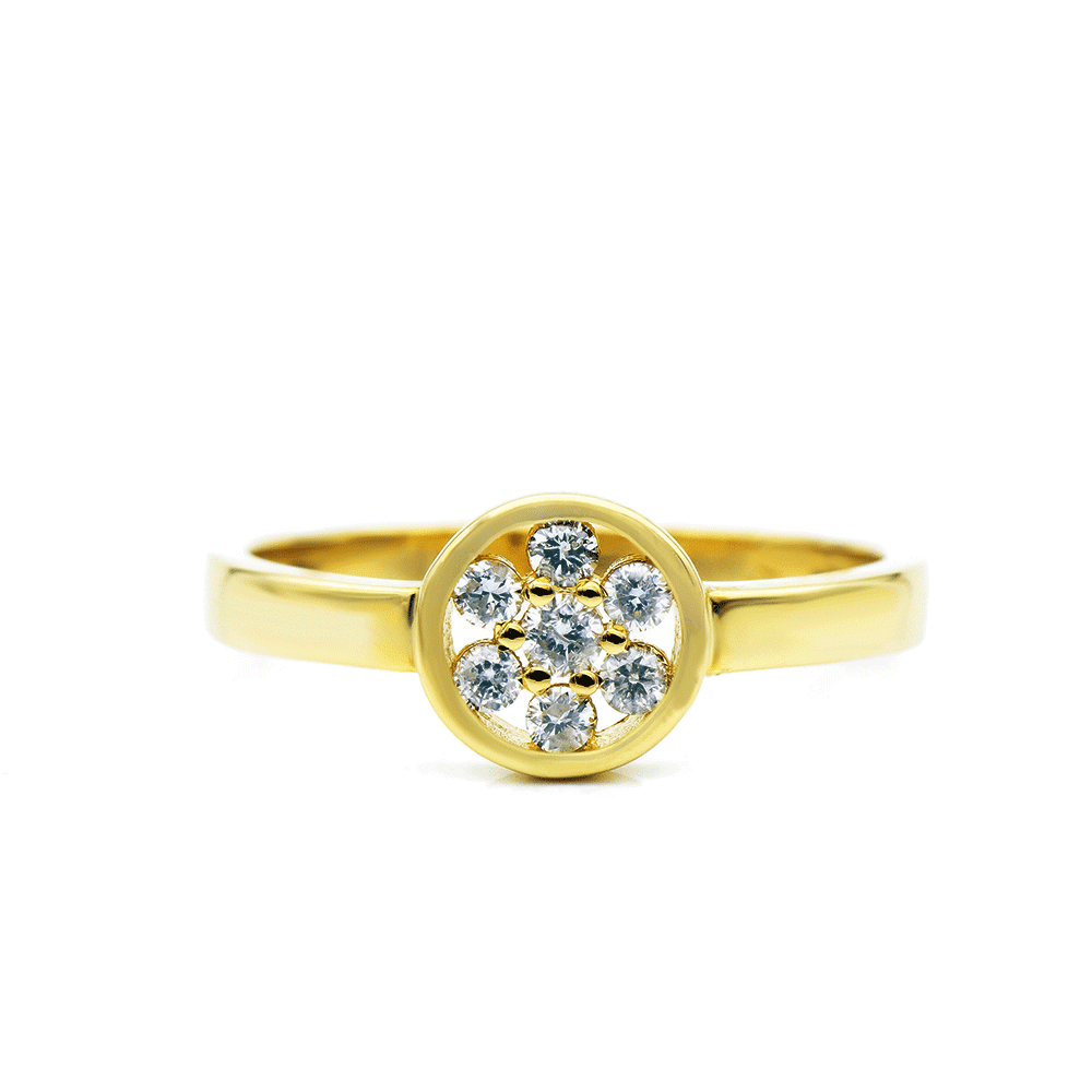Inel din aur galben cu pietre Diamant