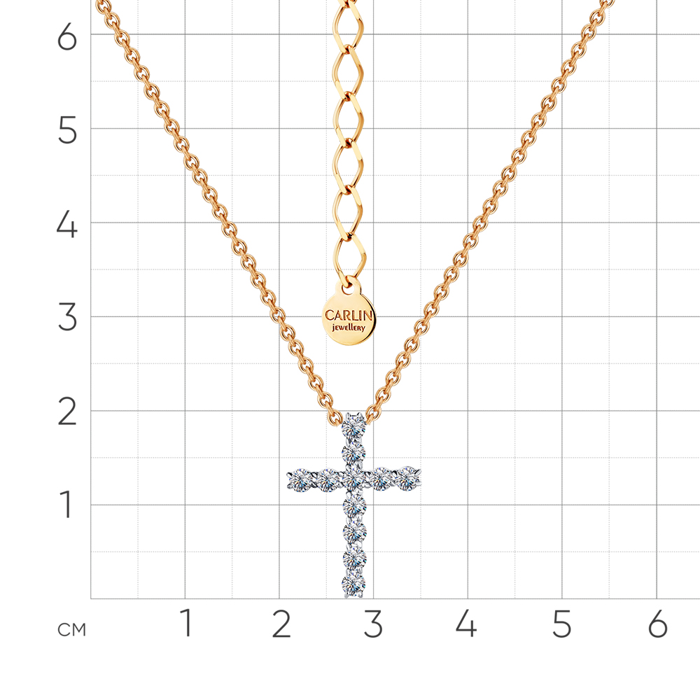 Colier din aur roșu cu pietre Cubic Zirconia Incolor