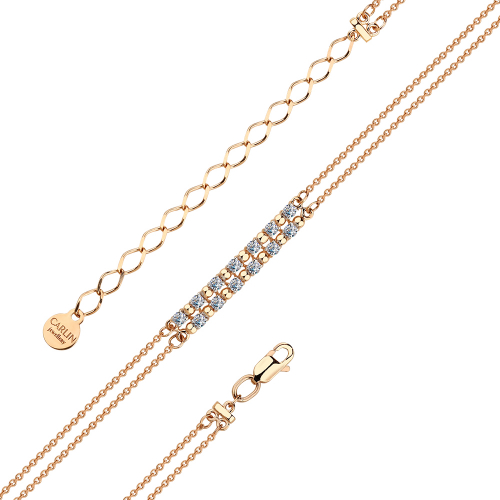 Brățară din aur roșu cu pietre Cubic zirconia