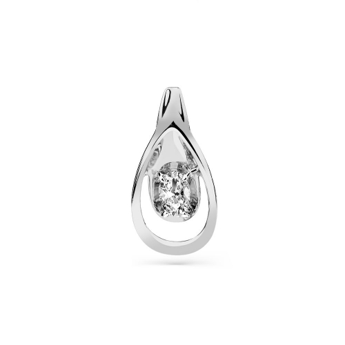 Pandantiv din aur alb cu pietre Cubic zirconia