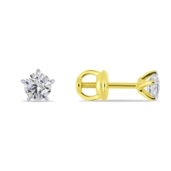 Cercei din aur galben cu Cubic Zirconia Incolor