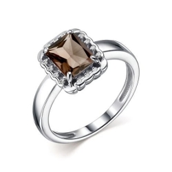 Inel din argint  cu pietre Cubic Zirconia Incolor, Cuarț fumuriu