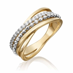 Inel din aur  cu pietre Cubic Zirconia Incolor