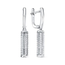 Cercei Suspendați din argint  cu pietre Cubic Zirconia Incolor