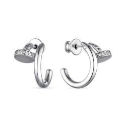 Cercei Pusete din argint  cu pietre Cubic Zirconia Incolor