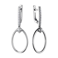 Cercei Suspendați din argint  cu pietre Cubic Zirconia Incolor