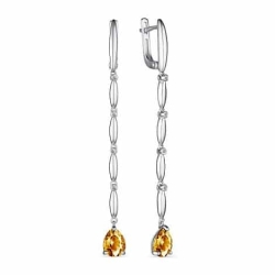 Cercei Suspendați din argint  cu pietre Cubic Zirconia Incolor, Cristal de munte