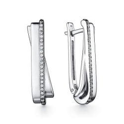 Cercei din argint  cu pietre Cubic Zirconia Incolor