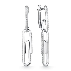 Cercei Suspendați din argint  cu pietre Cubic Zirconia Incolor