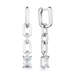 Cercei Pusete din argint  cu pietre Cubic Zirconia Incolor